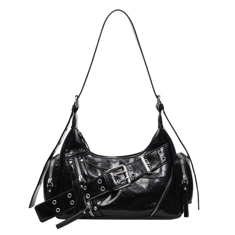 Women's Niche Retro Easy Matching Motorcycle Underarm Women's Shoulder Bag
