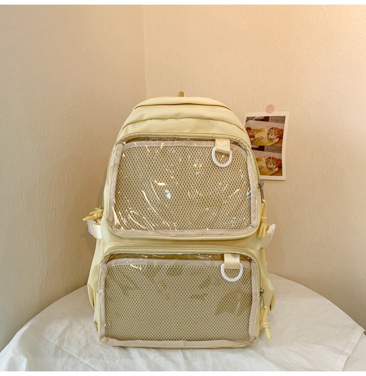 Large Capacity Transparent Korean Style Mori College Primary Secondary Decorative Backpacks