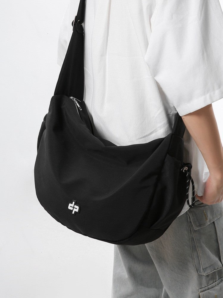 Fashion Green Canvas Solid Color Zipper Closed Design Commuter Large Men's Messenger Bag