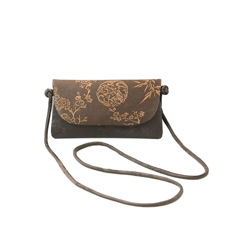 Cultural Heritage Chinese Style Mulberry Silk Song Dynasty Brocade National Shoulder Bags