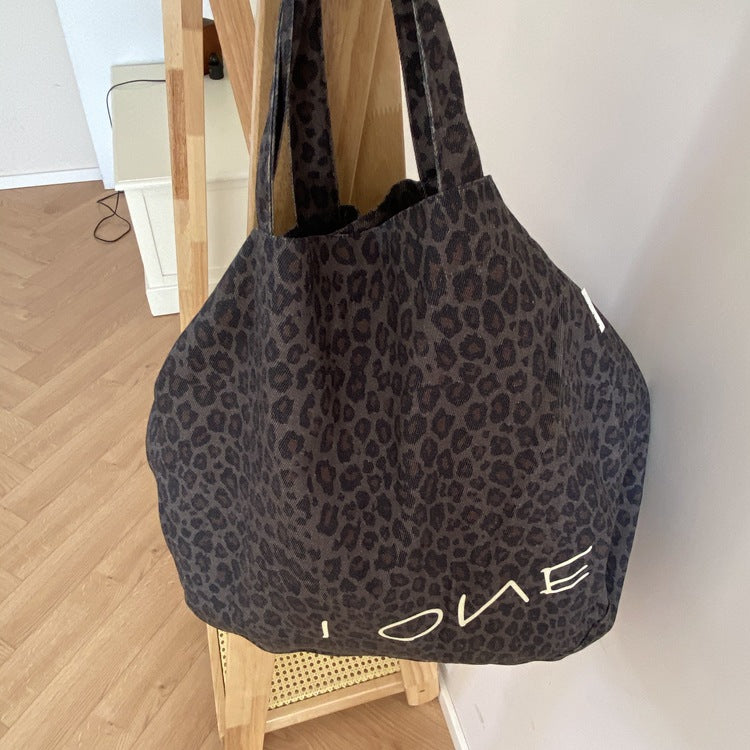 Women's Procurement Service Of Korean Fashionable Commuter Leopard Print Versatile Large Women's Shoulder Bag