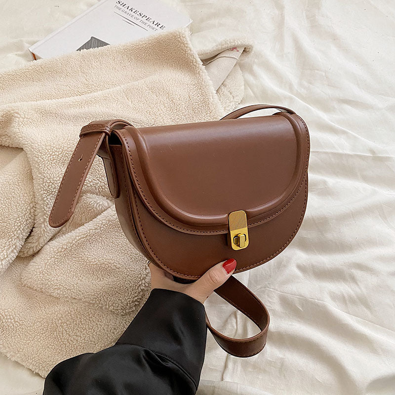 Women's Retro Textured Popular One Saddle Women's Messenger Bag
