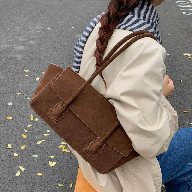 Women's Senior Niche Wings Style Suede Commute Underarm Bags