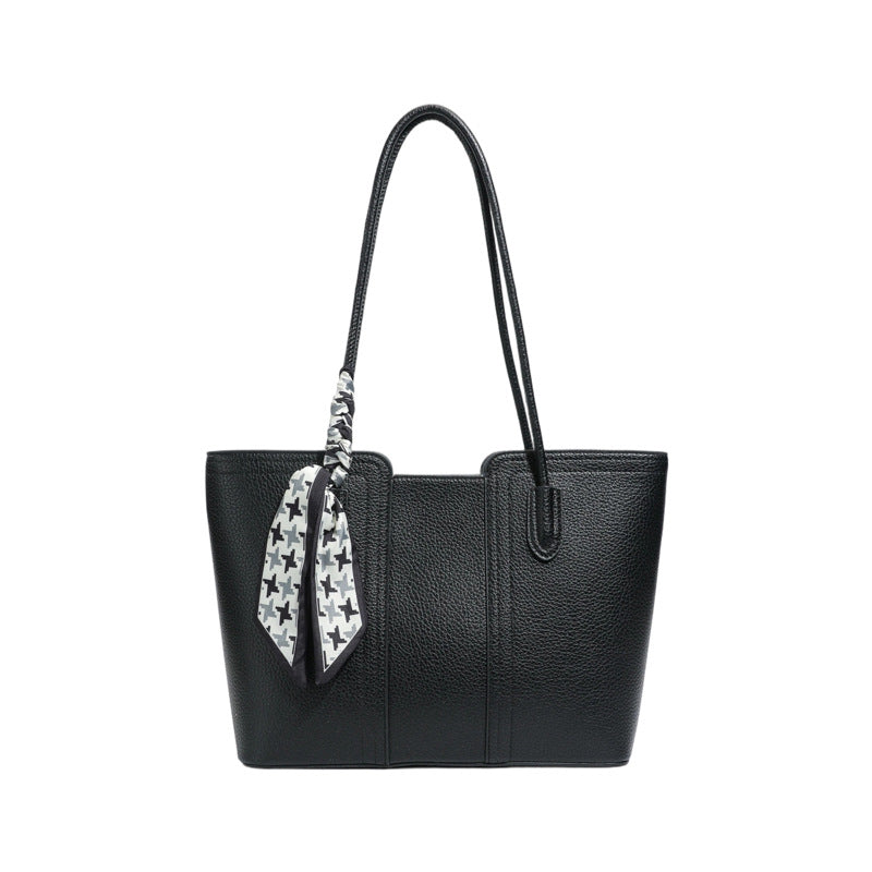 Retro Texture Trendy Solid Color Design Large Capacity Tote Bag