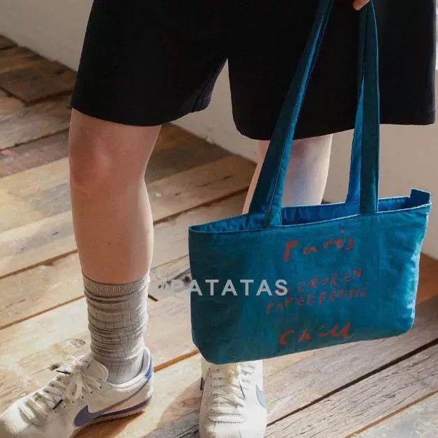 Women's Retro Washed Cotton Canvas Puff Lazy Simple Zipper Bags