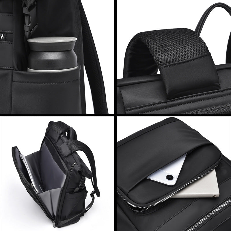 Men's Fashion Curved Edge Design Computer Business Backpacks