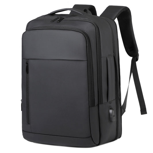 Men's Simple Large Capacity Leisure Waterproof Expansion Business Backpack