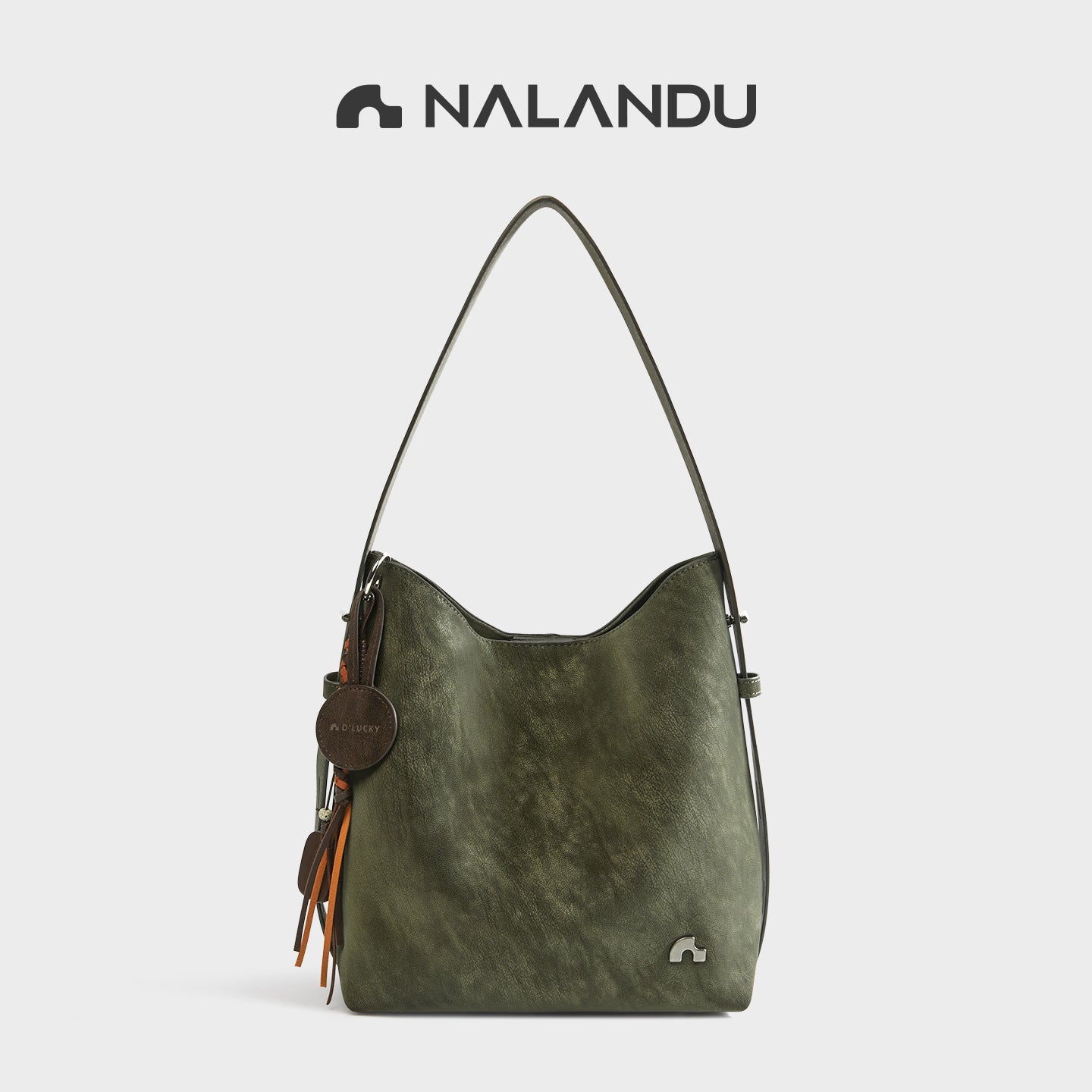 Women's Brown Large Capacity Vegetable Tanned Commuter Bucket Bag
