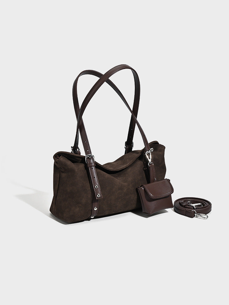 Women's Retro Suede Pillow Large Capacity Commuter Bags