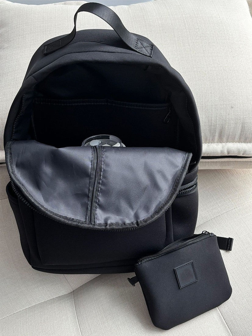 Matte Neoprene Black Cloth Cover Mother Sports Backpack