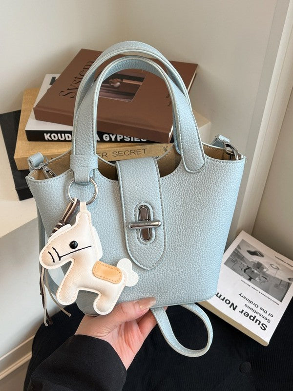 Niche Solid Color Design Advanced Sweet Western Style Trendy Bucket Bag
