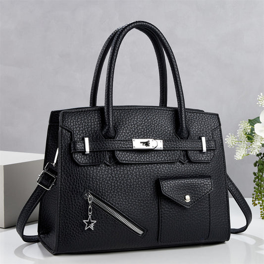 Women's Large Capacity Lychee Pattern Korean Fashion Women's Handbag