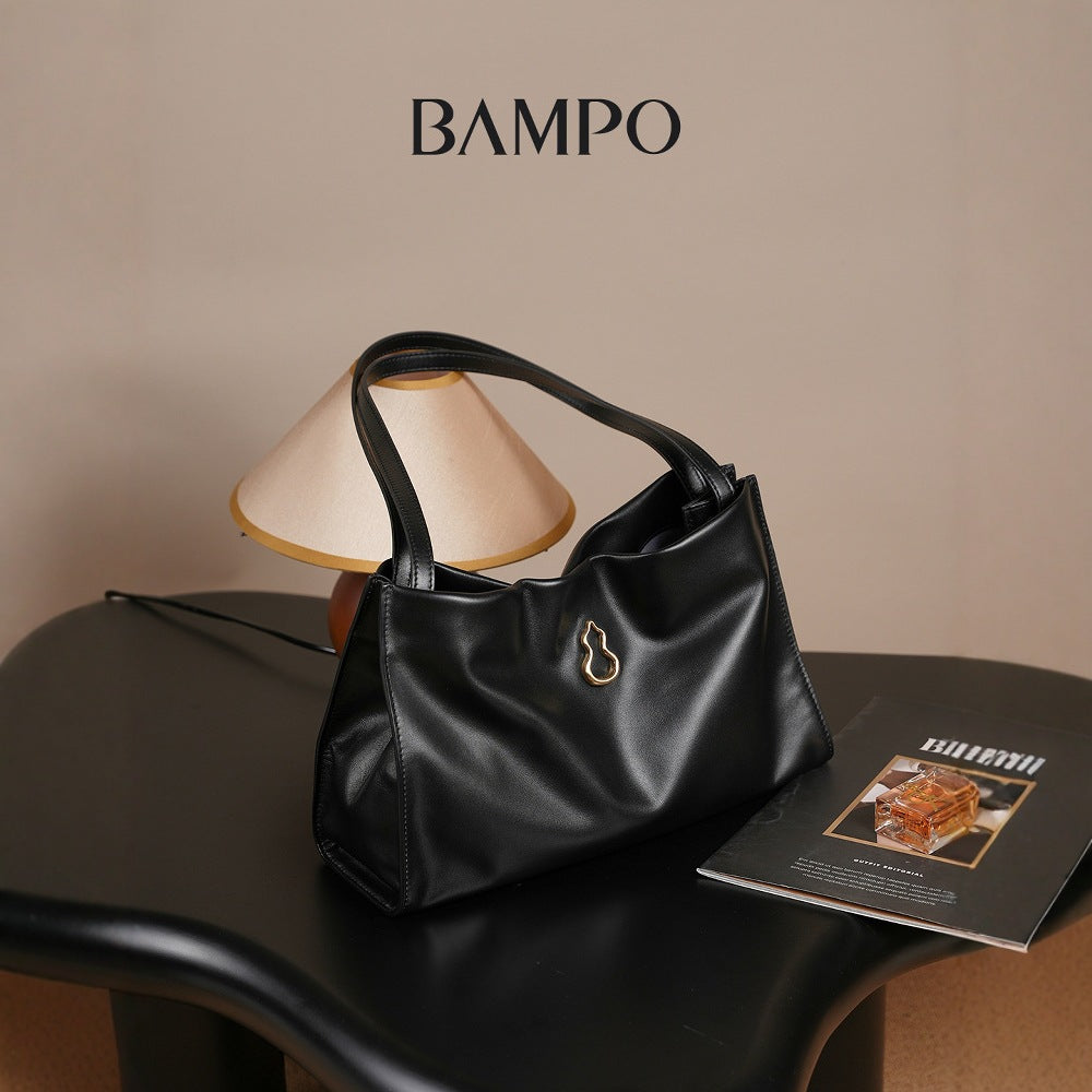 Women's Closed Toe Layer Leather Commuter Gourd Tote Bags