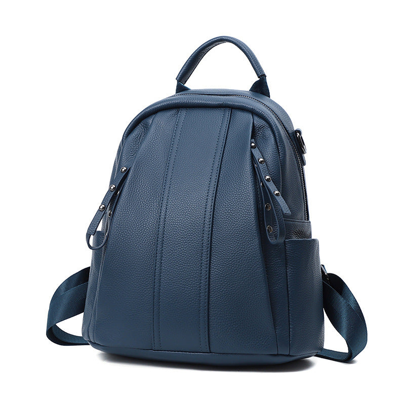 Women's Leather Korean Fashionable First Layer Cowhide Large Capacity Women's Backpack