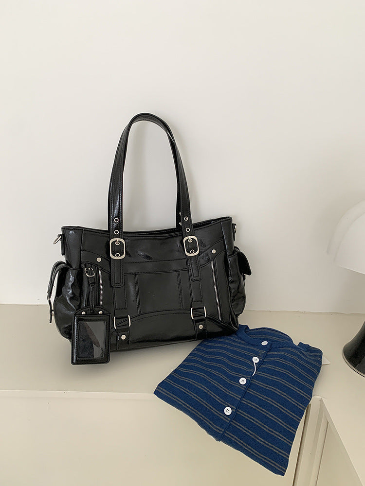 Large Capacity Totes Personality Versatile Motorcycle Simple Women's Shoulder Bag