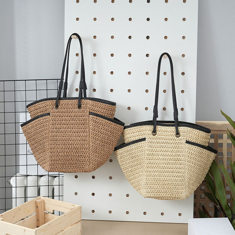 Women's Simple Large Capacity Straw Fashion Summer Commute Leisure Handbags