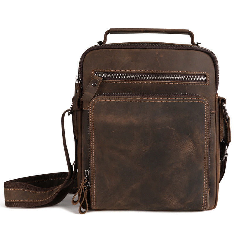 Men's Leather Retro Cowhide Large Capacity Multifunctional Men's Messenger Bag
