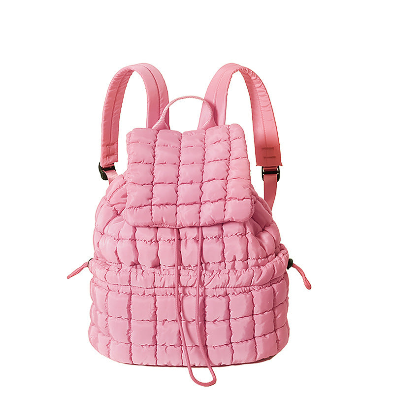 Women's Fashion Commuter Large Capacity Fluffy Plaid Backpacks