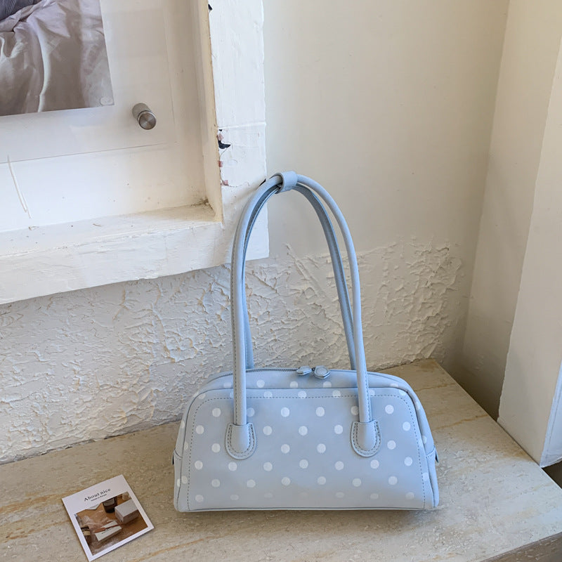 Fashionable Korean Style Bowling Polka Dot Fresh Sweet Commuting Underarm Bag