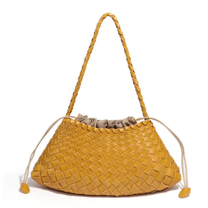 Women's Niche Underarm Woven Vegetable Basket Personality Bucket Bags