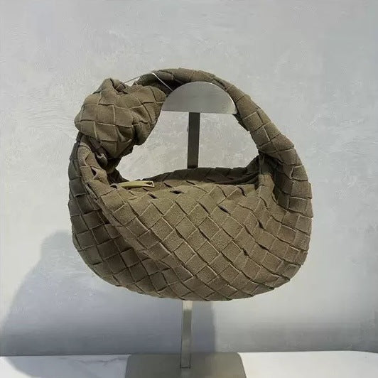 Women's Woven Fashionable Portable Dumpling Design Knotted Bags