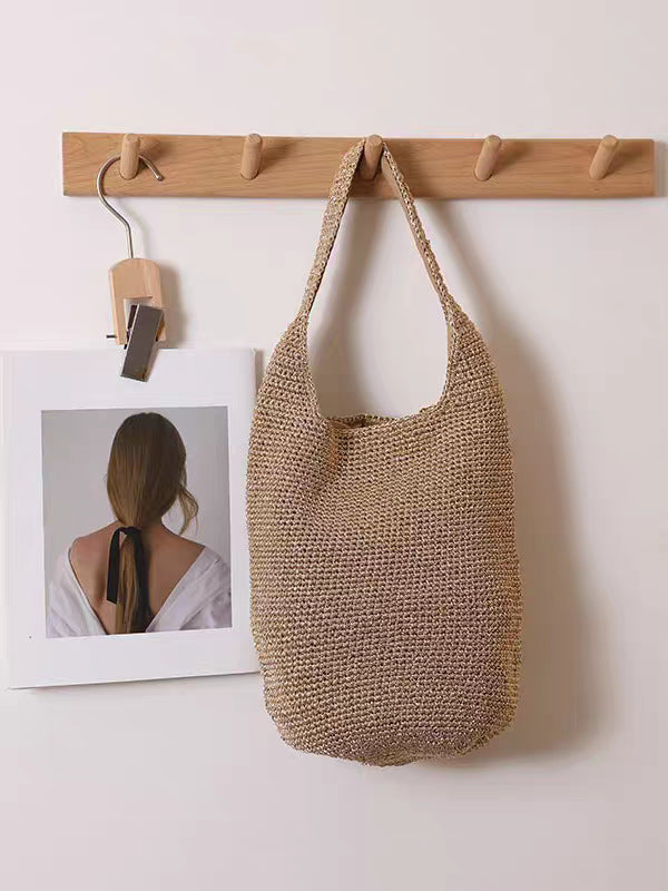 Women's Hand-woven Large Capacity Straw Summer Vacation Shoulder Bags