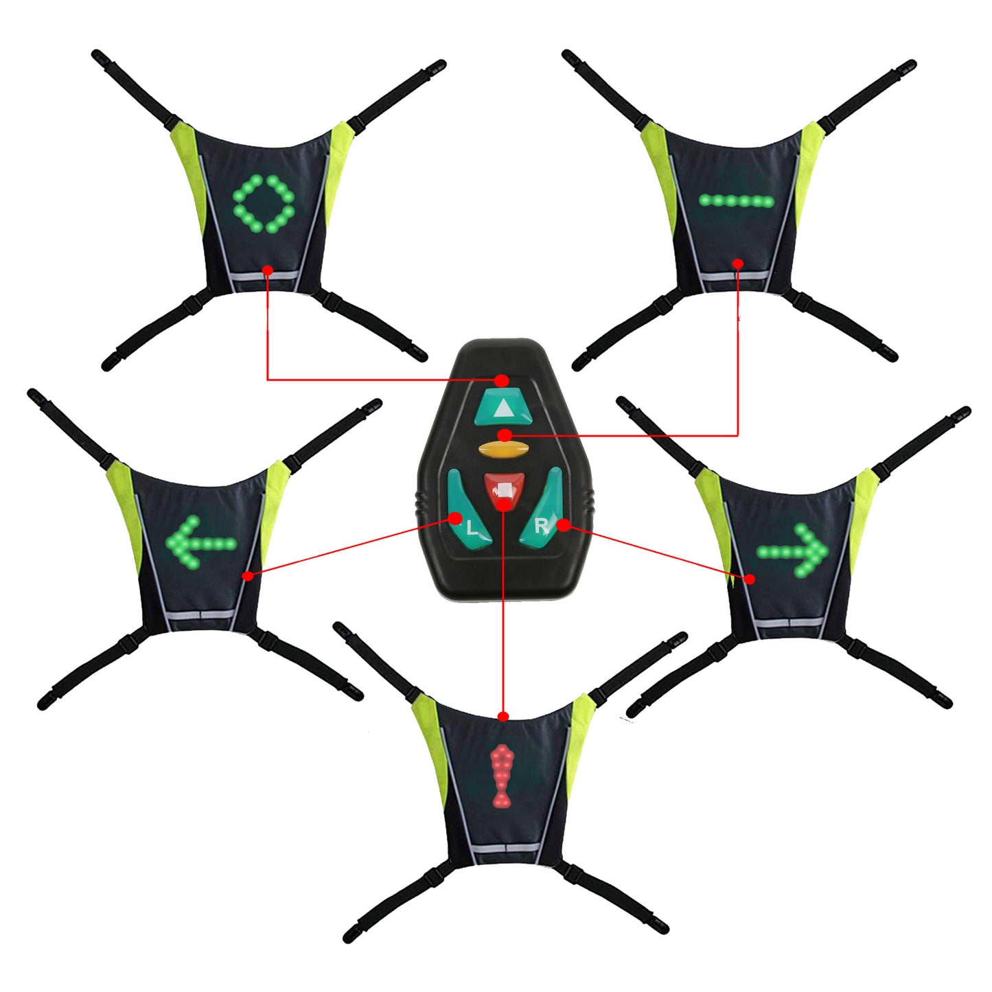 Control Luminous Pendant Clip Turn Signal Safety Riding Sport Waist Bag, Accessory Bag