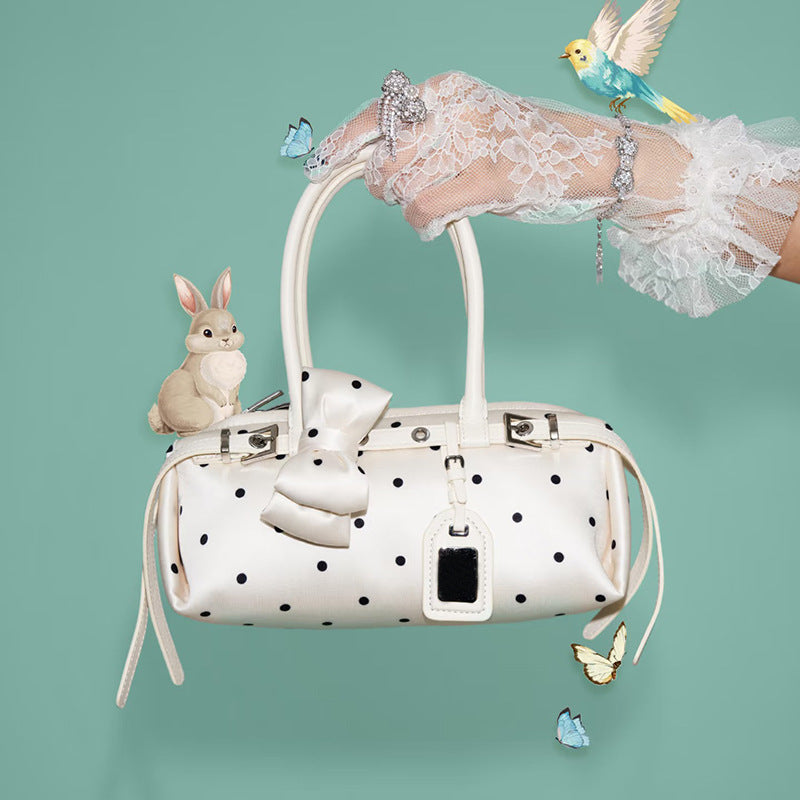 Women's Boston Polka Dot Fashion Bow Bags
