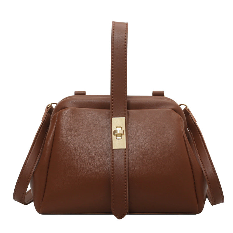 Shell Fashion Retro Clip Advanced Texture Contrast Color Western Women's Shoulder Bag