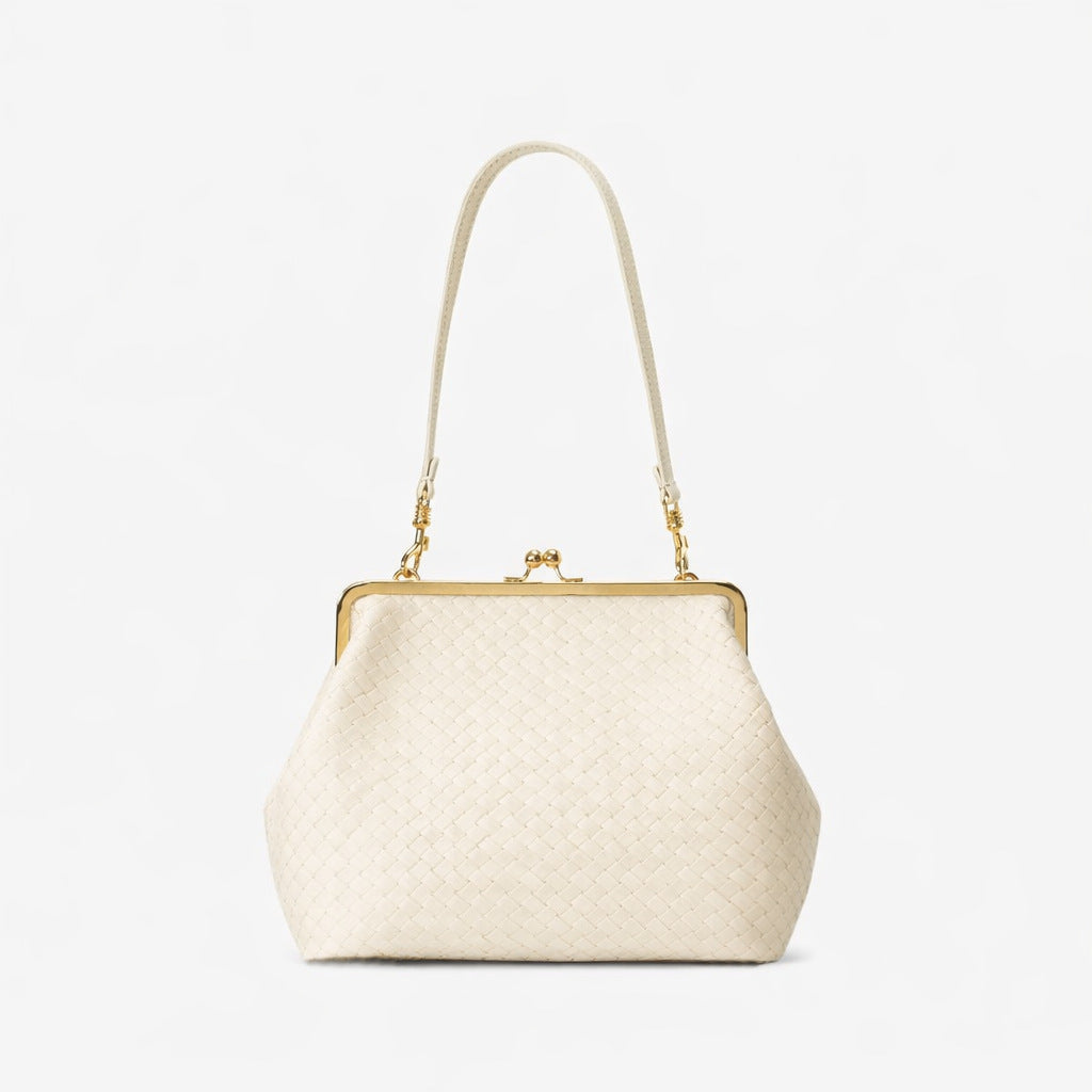 Women's Minority Design Clip Fashion Dinner Large Capacity Straw Handbags