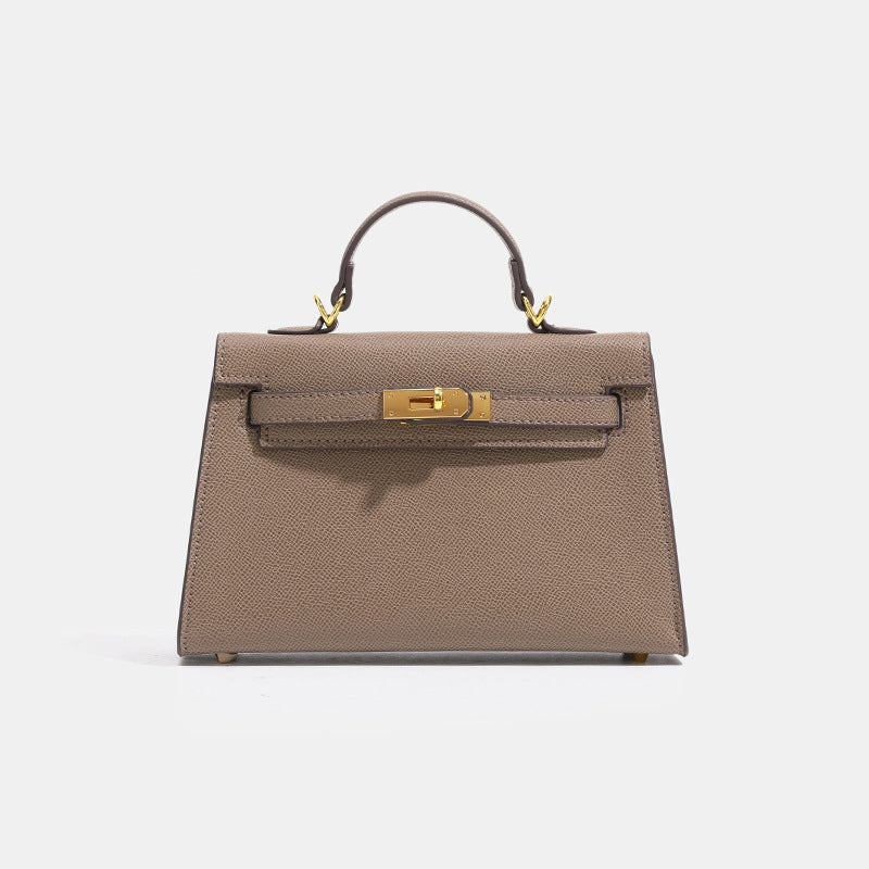 Palm Print Genuine Leather Kelly Second Generation Trendy High Women's Handbag