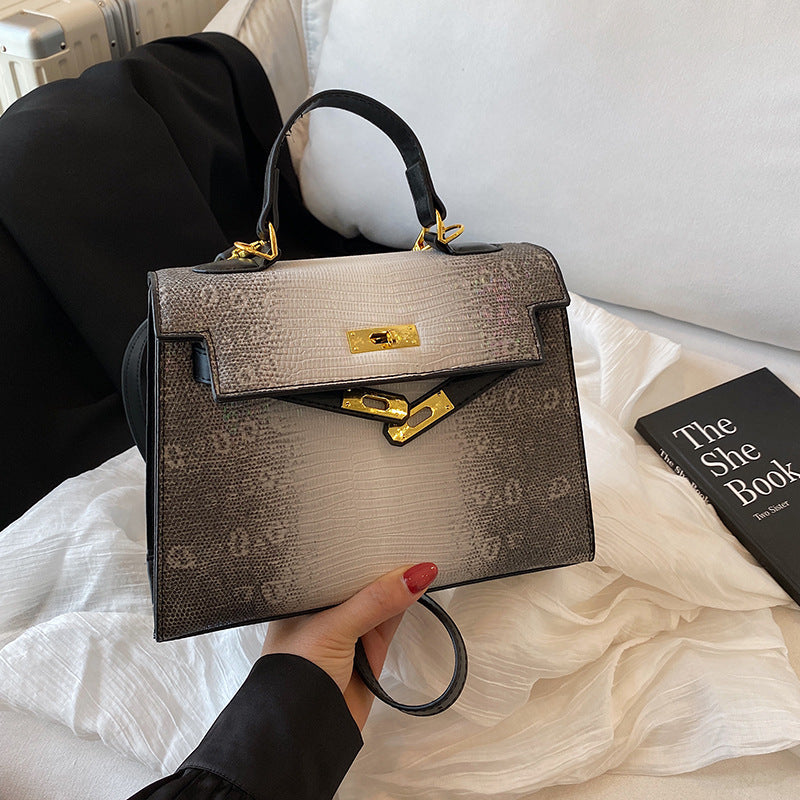 New Women's Retro Snake Pattern Kelly Bags