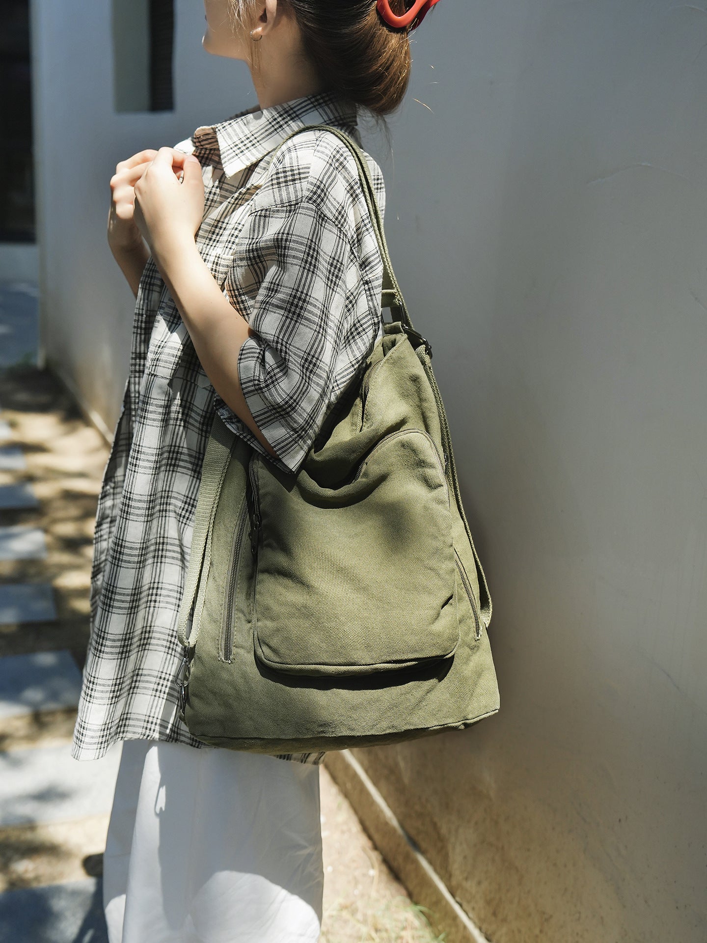 Women's Retro Washed Canvas Mori Style Multifunctional Women's Shoulder Bag