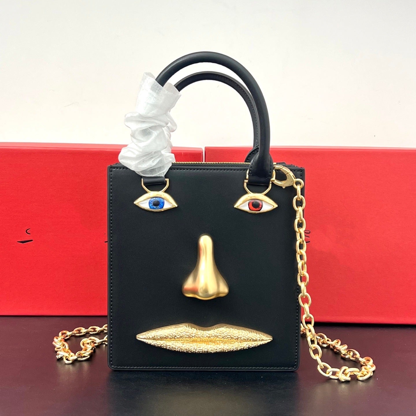 Women's Clutch Pattern Genuine Leather Face Chain Classic Women's Handbag