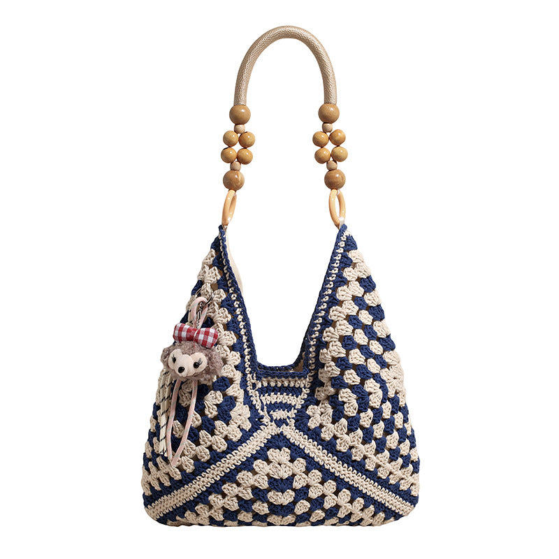 Women's Super Hot Idle Style Woven Straw Large Capacity Bohemian Seaside Bags