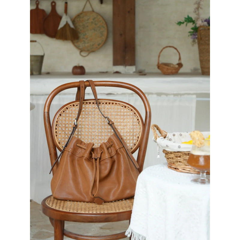 Vegetable Tanned Sheepskin Lucky Commute Leisure Large Capacity Totes Women's Messenger Bag