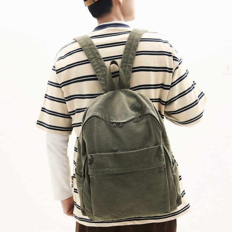 Large Capacity Retro Style Washed Canvas Women's Backpack