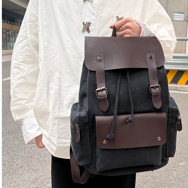 Men's Canvas High Sense Fashion Computer Retro Leisure Backpack