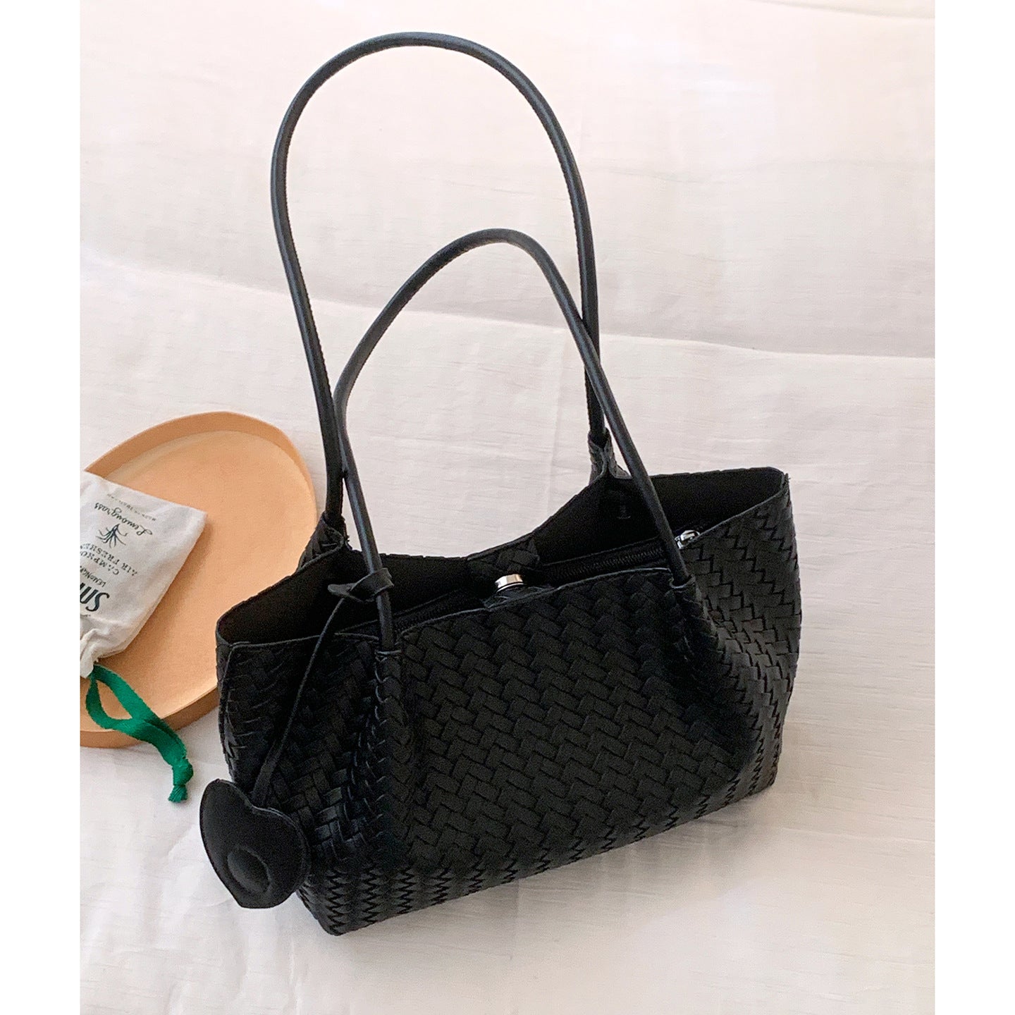 Women's Korean Style High-grade Large Capacity Underarm Woven Portable Tote Bag