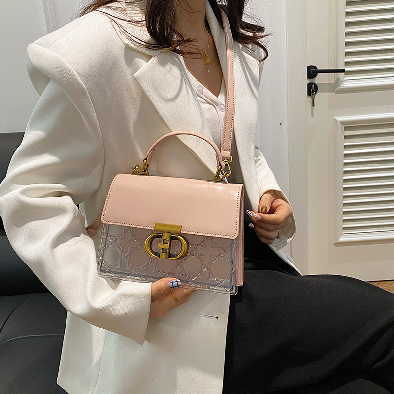 Women's Transparent Diamond Plaid Fashion Retro Shoulder Bags