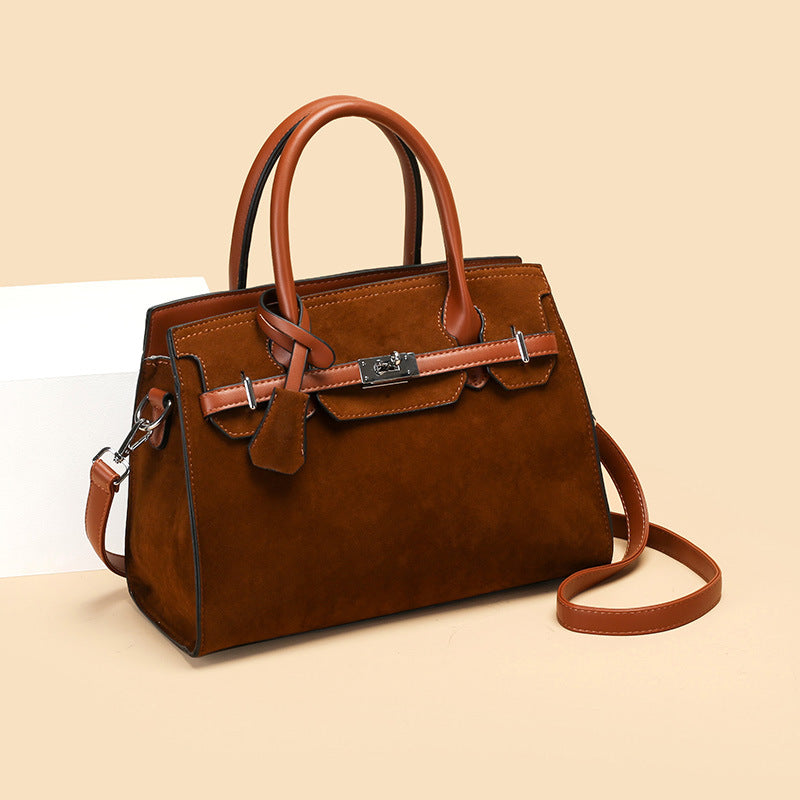Women's Suede Fashion Elegant Simple Commute Women's Messenger Bag