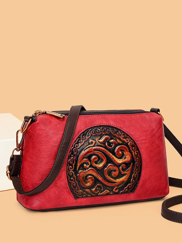 Women's Retro Ethnic Style Authentic Leather Tactile Bags
