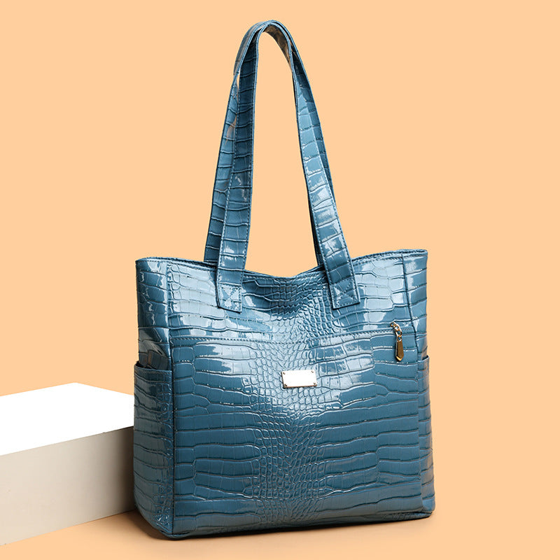 Classic Crocodile Leather Versatile Large Capacity Handbags