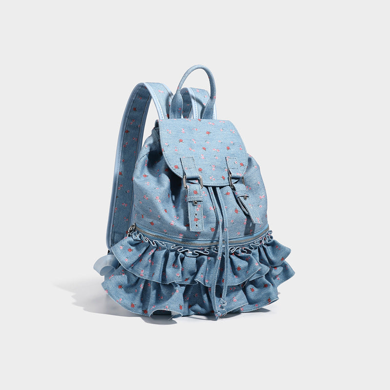 Women's Style Polka Dot Drawstring Spring College Lightweight Women's Backpack