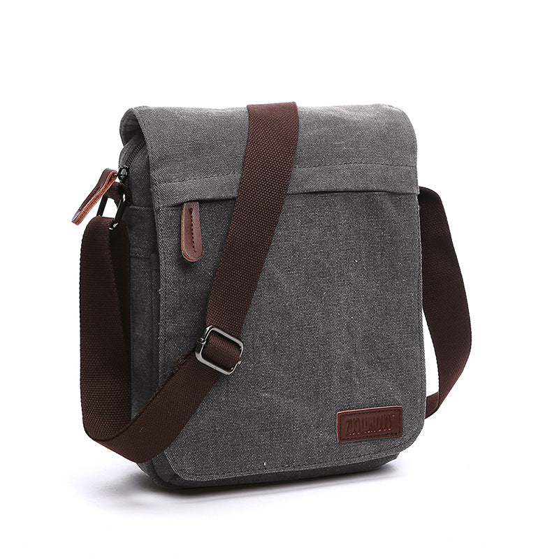 Men's Cross Mirror Canvas Korean Trendy Men's Messenger Bag