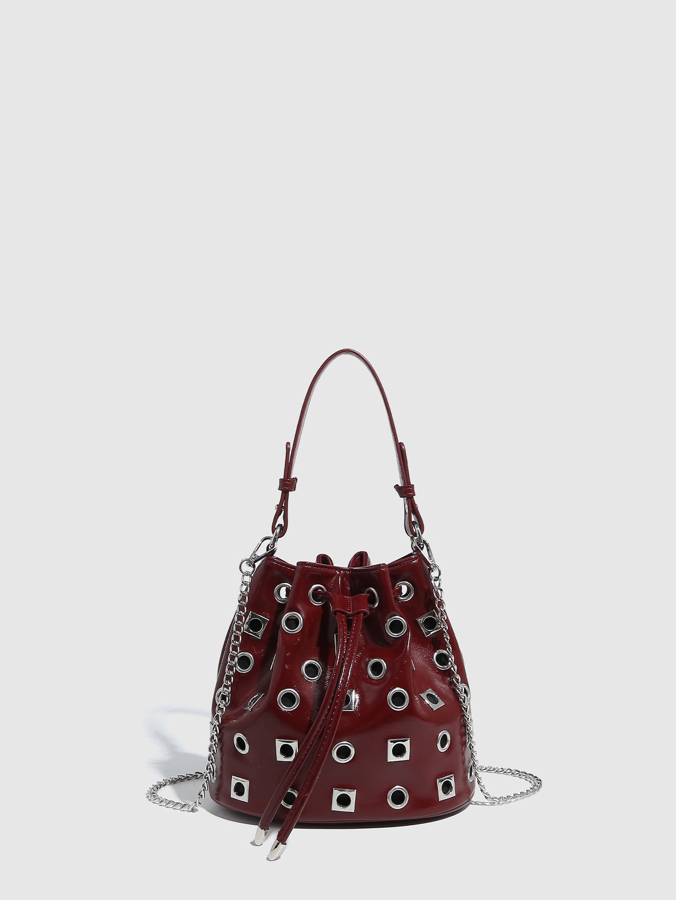 Women's Rivet Drawstring Eyelet Punk Hollow Chain Women's Handbag