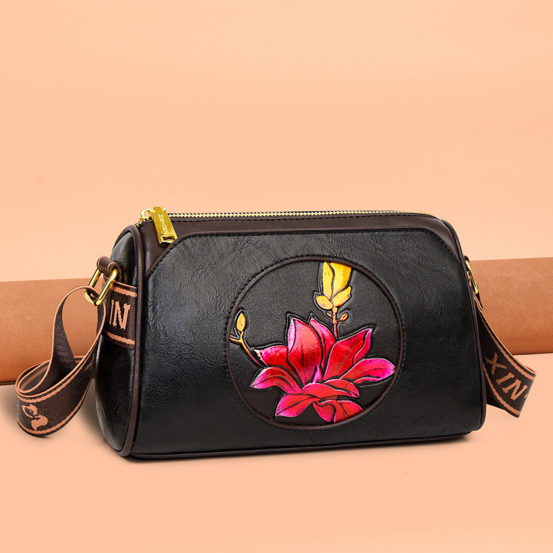 Women's Ethnic Style Embossed Painted Mother Trendy Fashion Bags