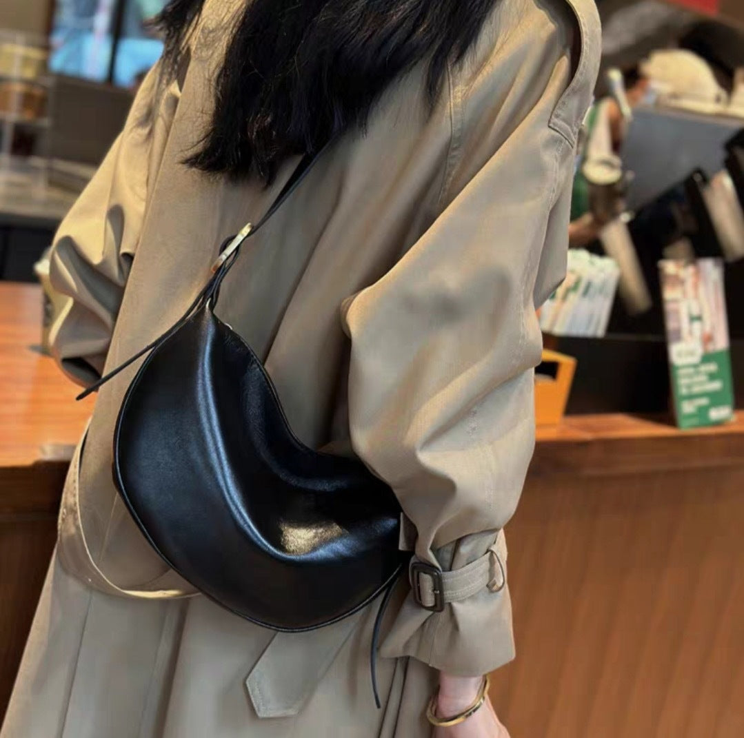 Women's Genuine Leather Fashion Underarm Dumpling Retro Commuter Female Bucket Bag