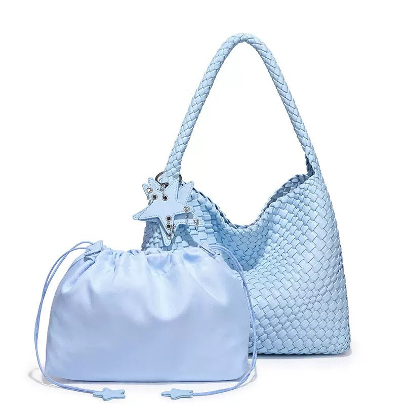 Women's Gun Champagne Hand-woven Large Capacity High-grade Tote Bag