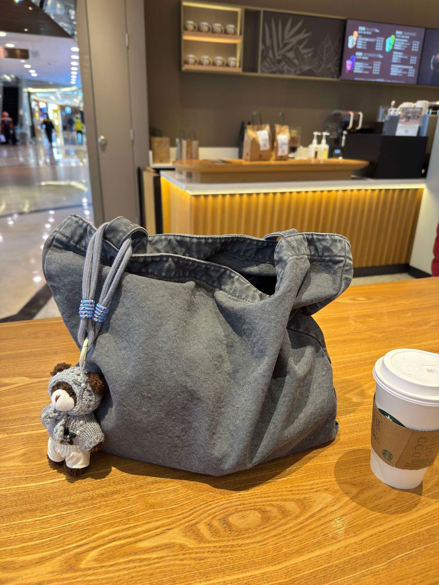 Large Capacity Washed Canvas Versatile Commuter Tote Bags